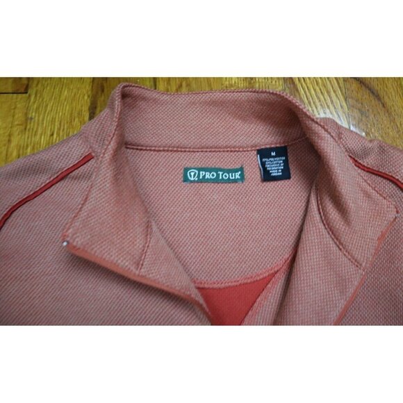 PRO TOUR - MEN'S ORANGE WOVEN 1/4 ZIP PULLOVER JACKET - GOLF - SIZE M - Picture 3 of 5